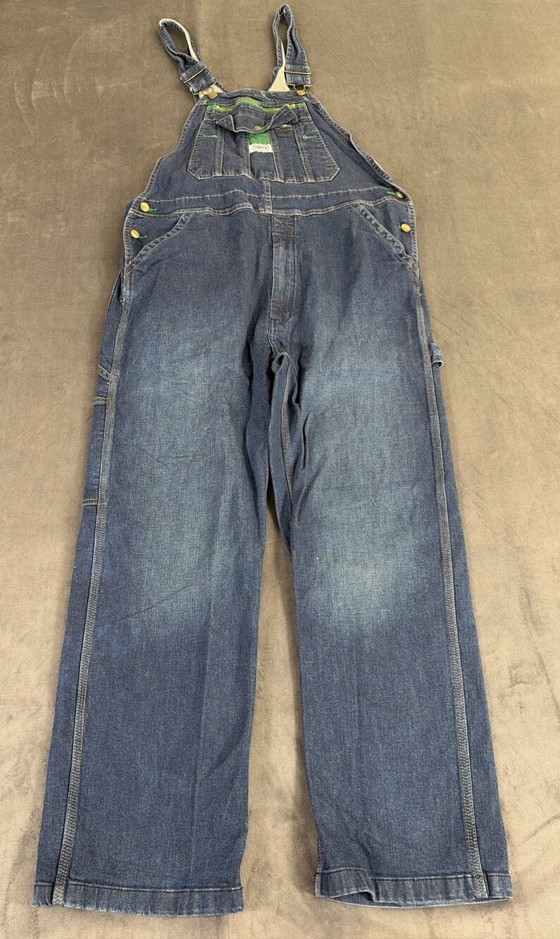 Liberty Denim Overalls Measured 38x30 Made in USA Brass Zipper Carpenter Vtg